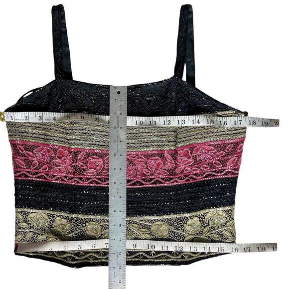 Vintage beaded embroidered silk camisole, Laurence Kazar design evening top - Picture 9 of 10